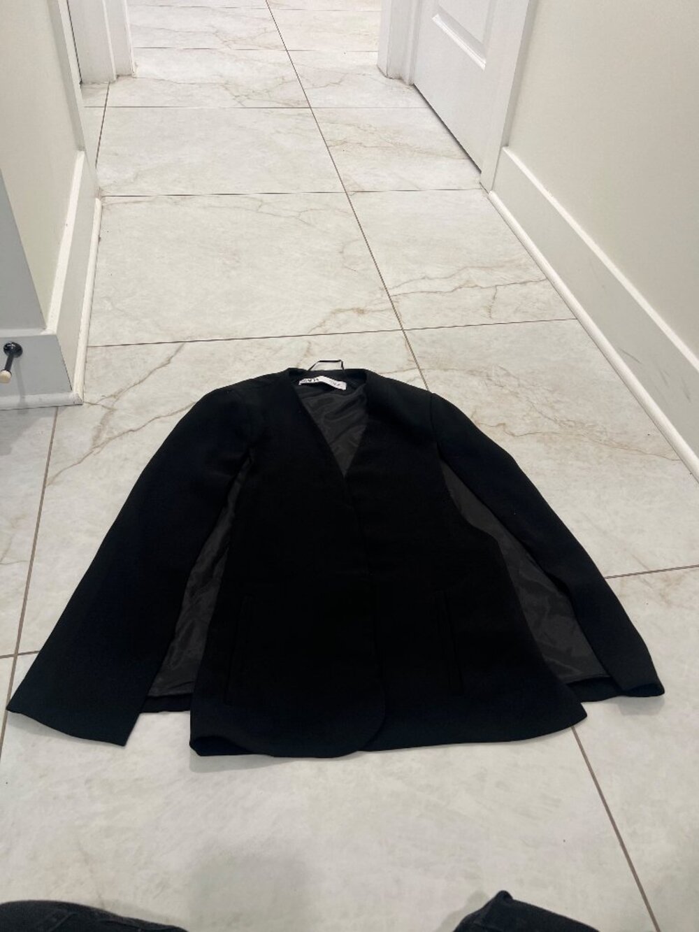 Zara Black Cape Blazer Size S